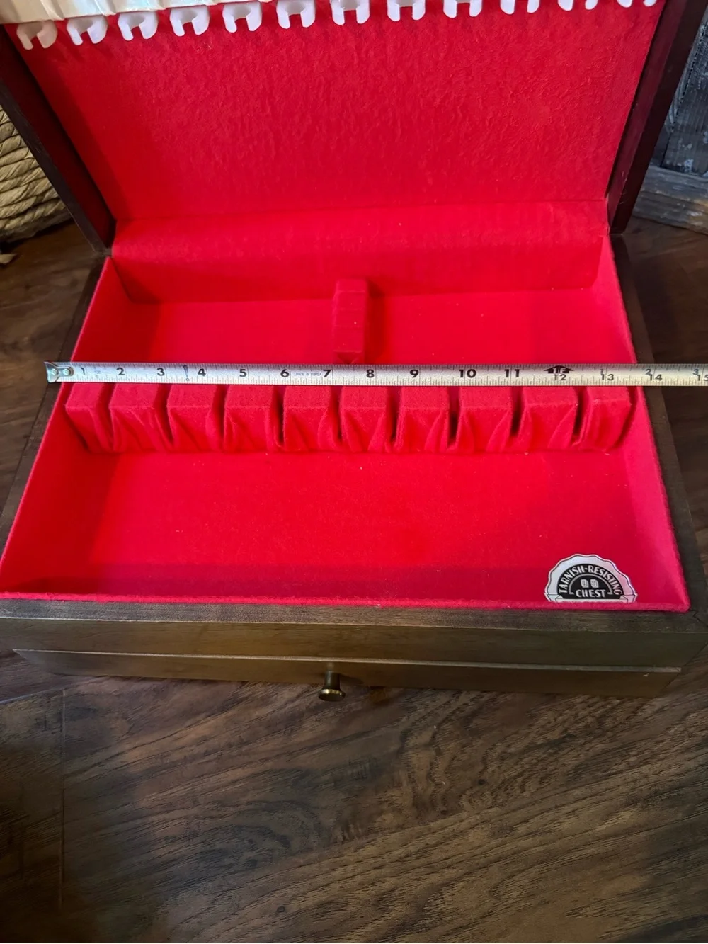 Vintage International Silver Co Large Silverware Chest Mahogany Veneer 14x11x5